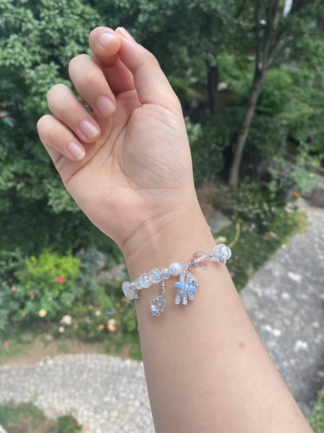 Crystal Bear Charm Bracelet π»β¨