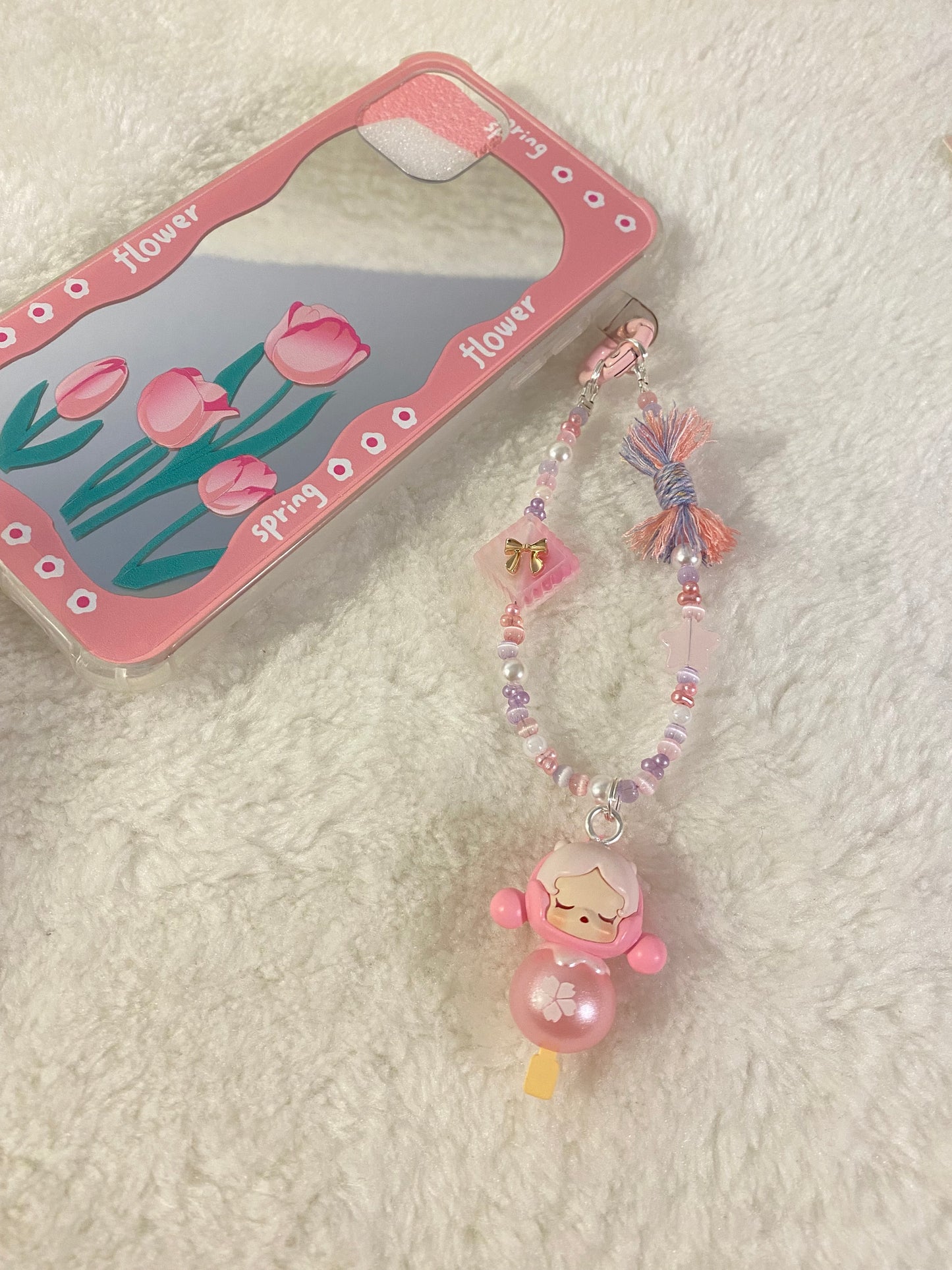 POPMART - Sakura Skull Panda Phone Charm