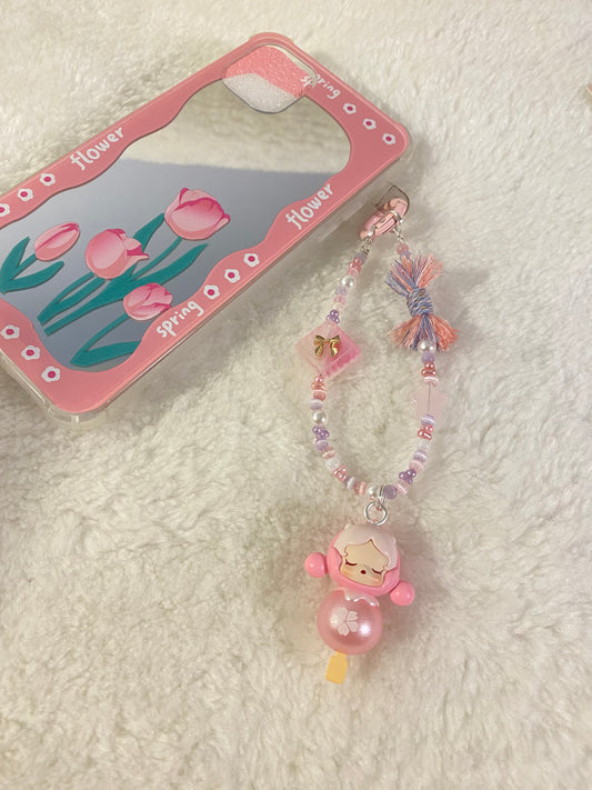 POPMART - Sakura Skull Panda Phone Charm