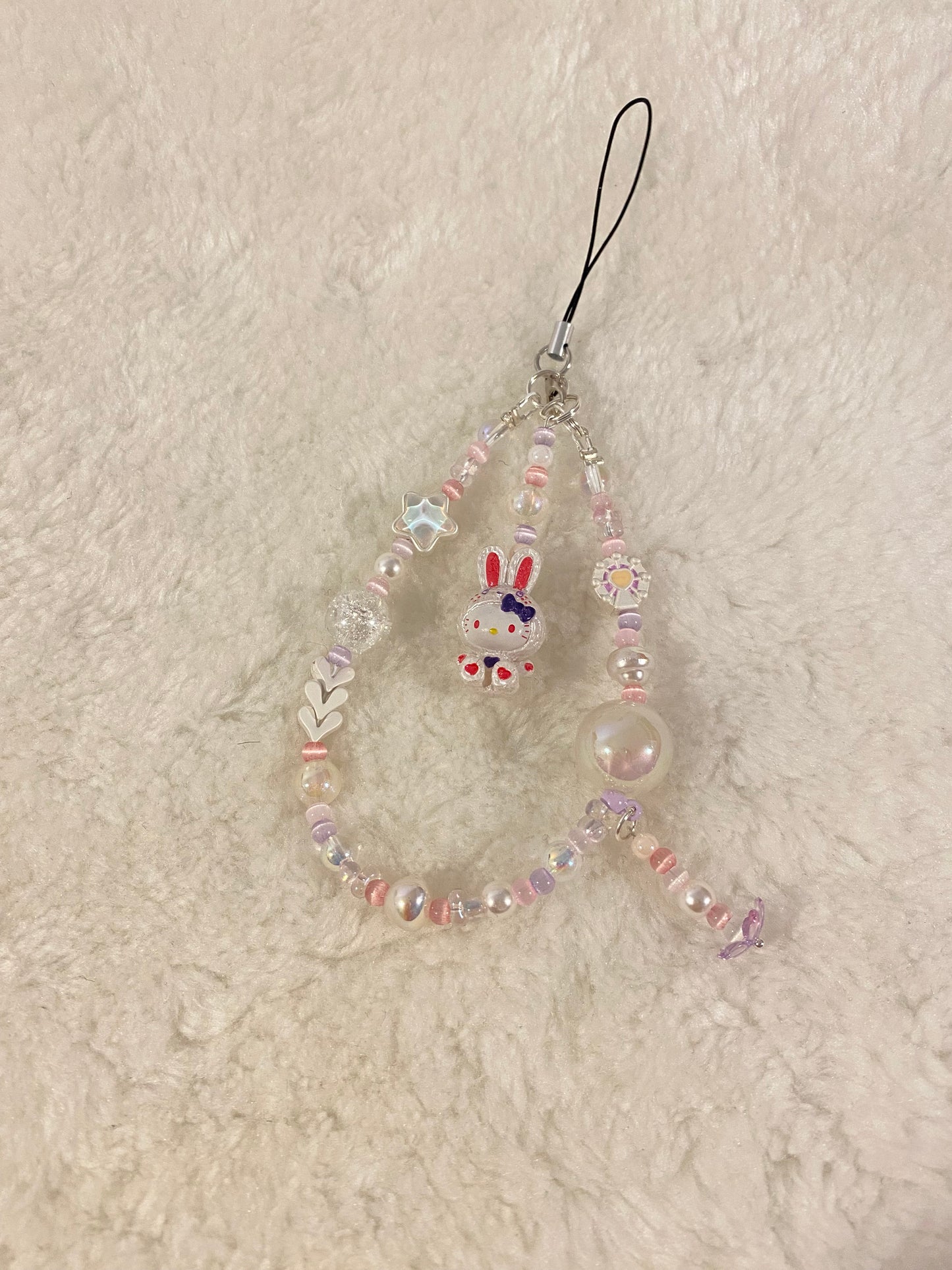 HelloKitty - Dreamy Bunny Crystal Beaded Phone Charm