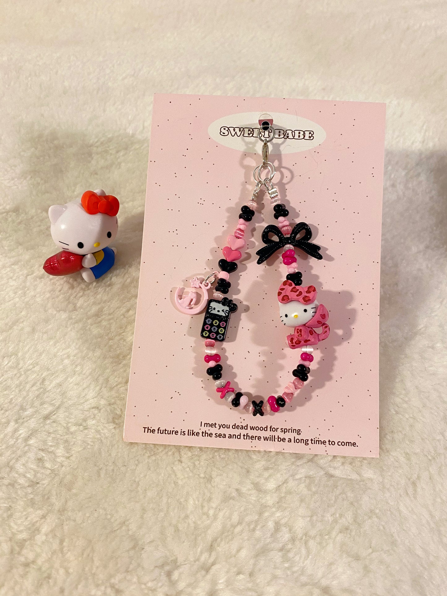 🖤💗 Leopard Vibes Hello Kitty Phone Charm 💗🖤