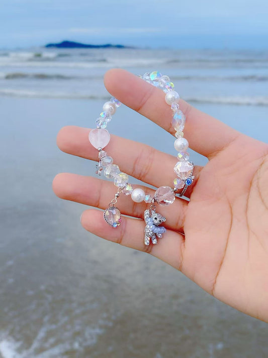 Crystal Bear Charm Bracelet 🐻✨