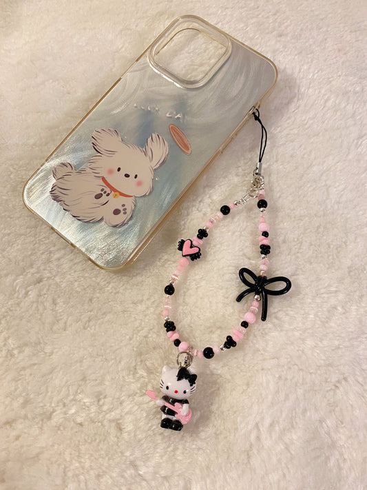🎸🖤 Rock Chic Hello Kitty Phone Charm 💗🎸
