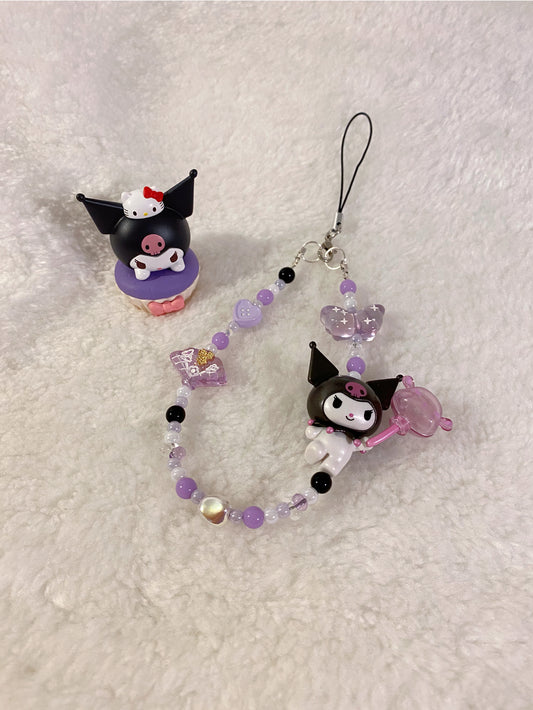 🎈 Baku Balloon Kuromi Beaded Phone Charm