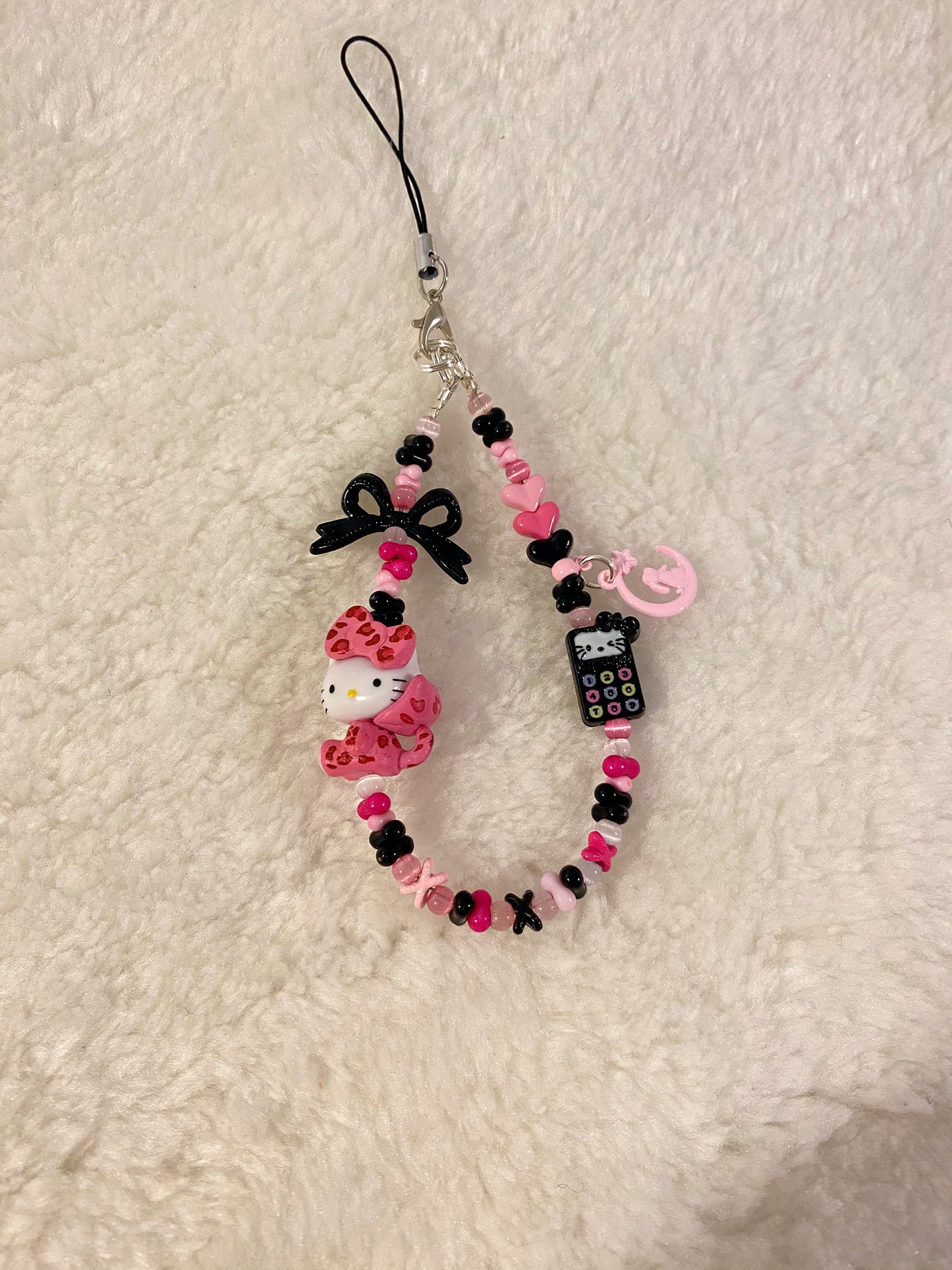 🖤💗 Leopard Vibes Hello Kitty Phone Charm 💗🖤