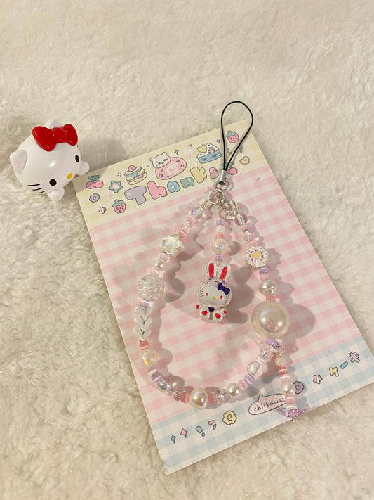 HelloKitty - Dreamy Bunny Crystal Beaded Phone Charm