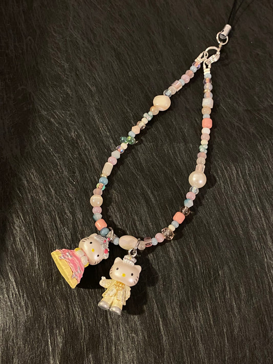 Hello Kitty Wedding Couple Beaded Phone Charm👰🤵
