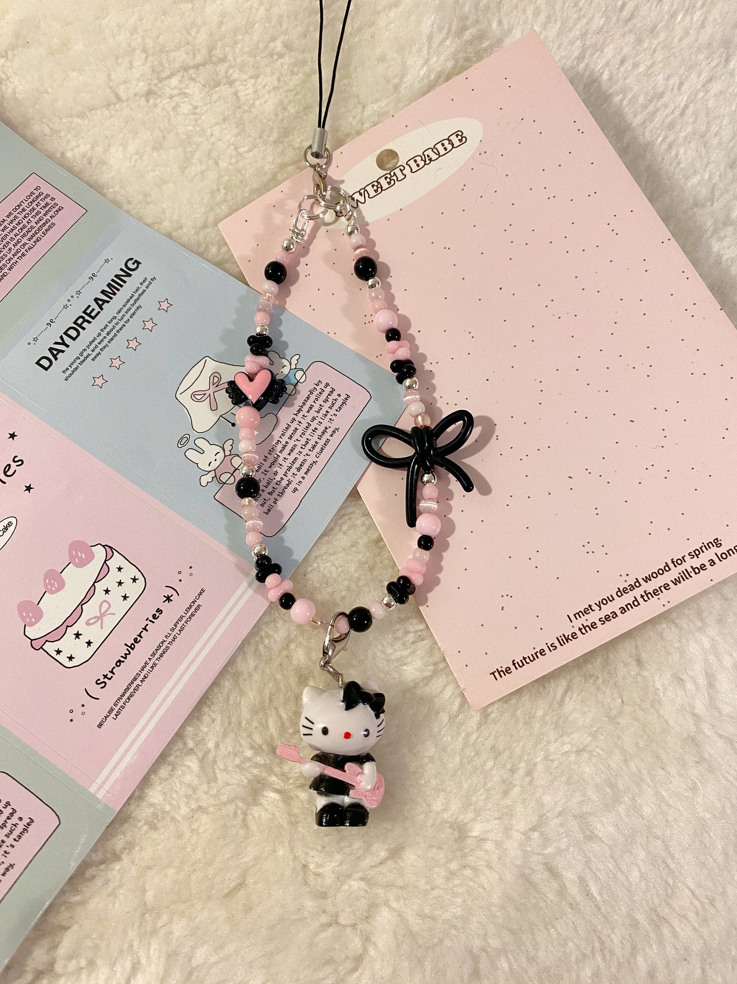 🎸🖤 Rock Chic Hello Kitty Phone Charm 💗🎸