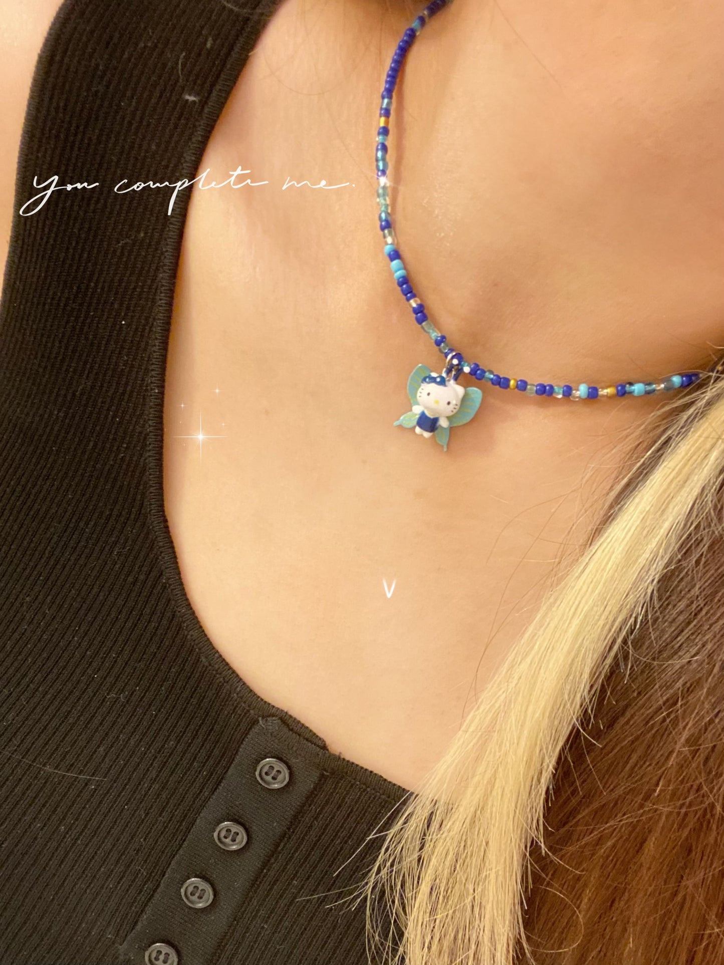 Butterfly Dream Hello Kitty Necklace 🦋💙