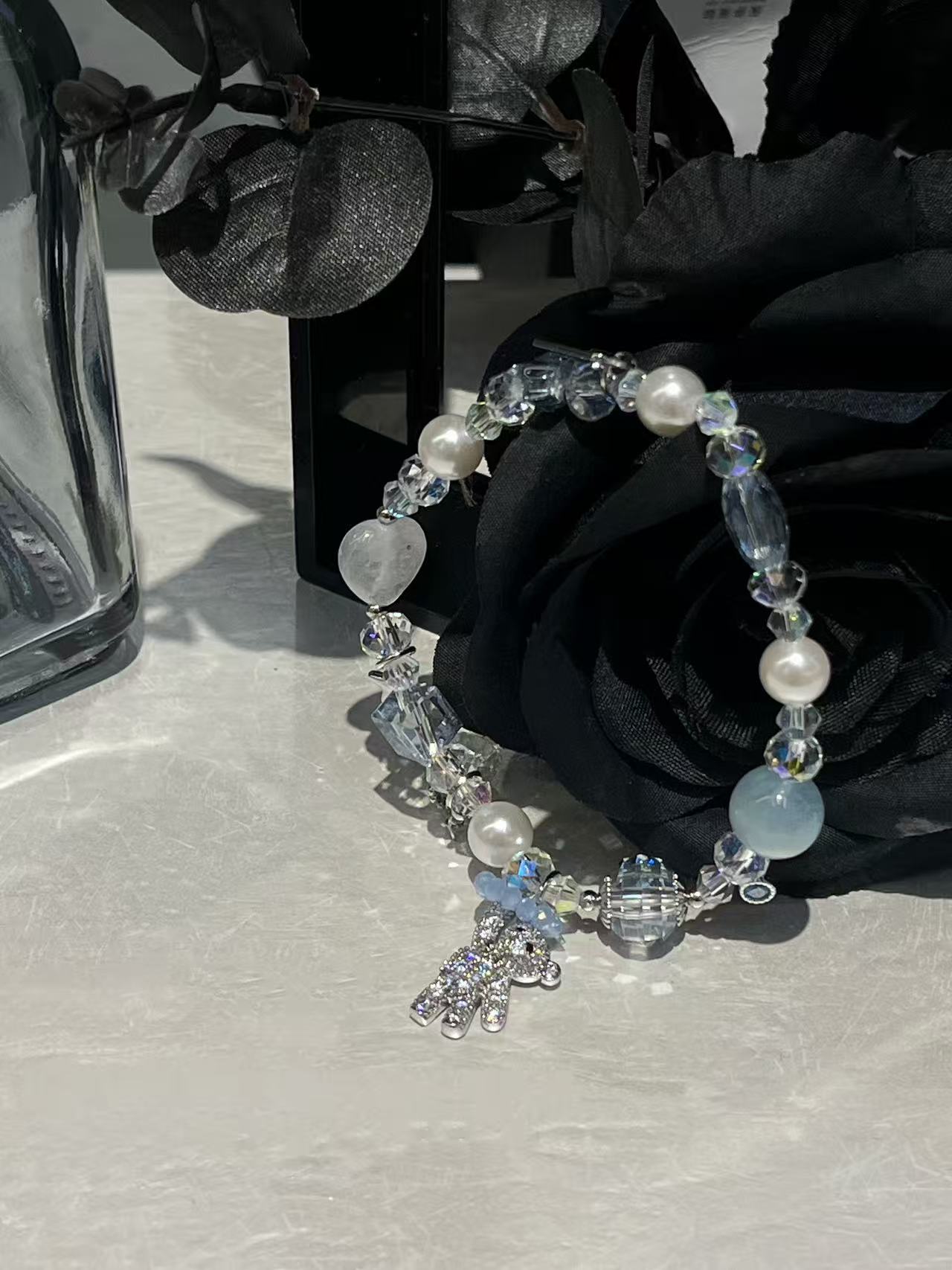 Crystal Bear Charm Bracelet 🐻✨
